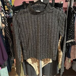 Candie's Black and White Ribbed Crop Top